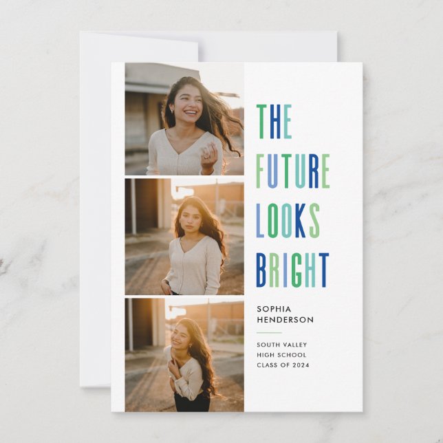 Färgfull framtid ser ut att bli ett ljus Grad-medd Inbjudningar (Framsida)