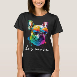 Färgfull Fransk Bulldog Mamma T Shirt
