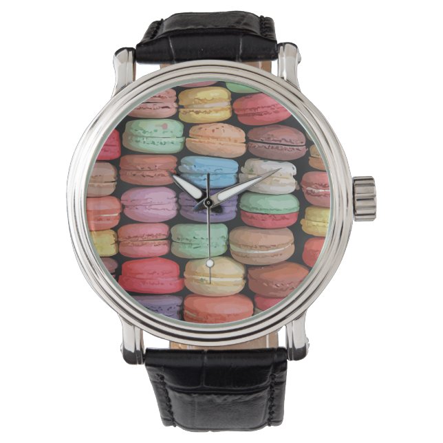 Färgfull Fransk Macaron Mönster Armbandsur (Framsida)