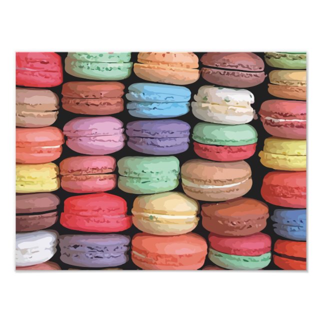 Färgfull Fransk Macaron Mönster Fototryck (Framsidan)