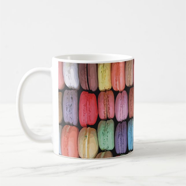 Färgfull Fransk Macaron Mönster Kaffemugg (Vänster)