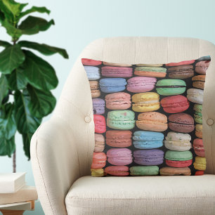 Färgfull Fransk Macaron Mönster Kudde