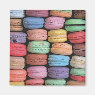 Färgfull Fransk Macaron Mönster Magnet