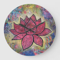 Färgfull, fredlig Lotus Clock