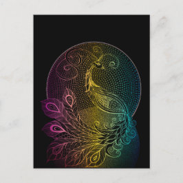 Färgfull fredsillustration i Art nouveau Midnight Vykort