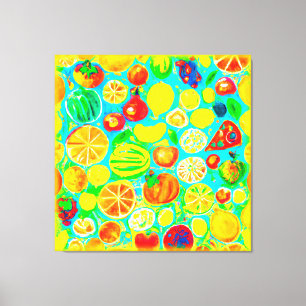 Färgfull Fruit Mönster. Köp nu Canvastryck