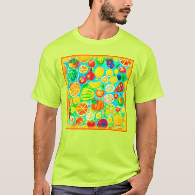 Färgfull Fruit Mönster. Köp nu T Shirt (Framsida)