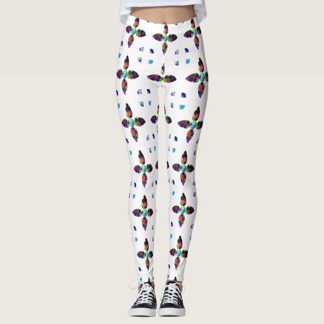 Färgfull fyra Löv Leggings (Framsida)