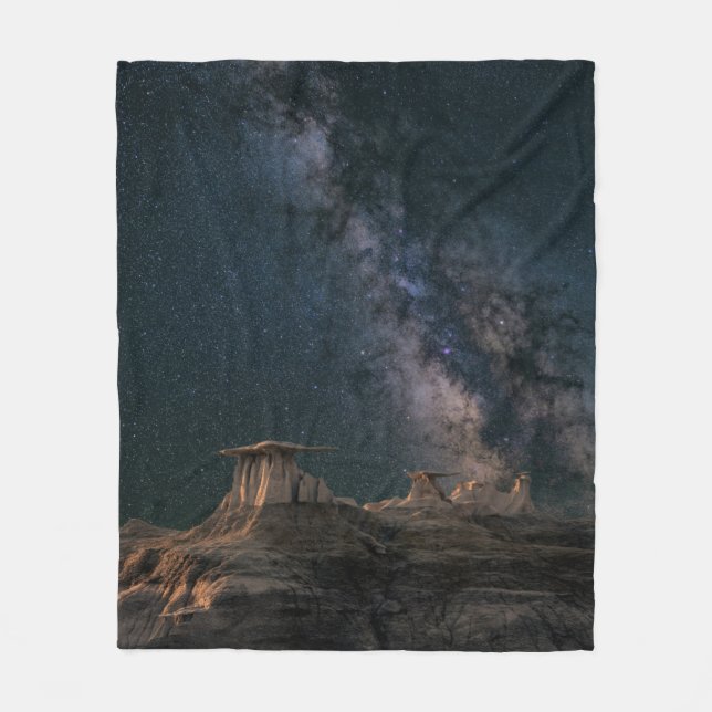 Färgfull Galaxy Fleecefilt (Framsidan)