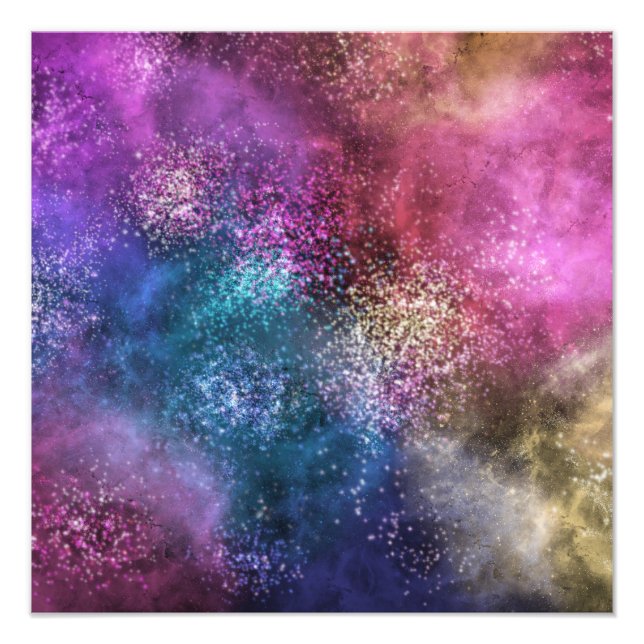 Färgfull Galaxy Mönster Fototryck (Framsidan)