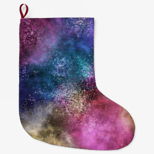 Färgfull Galaxy Mönster Stor Julstrumpa