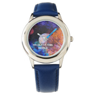 Färgfull Galaxy Painting Blue Coola Kids Watch Armbandsur