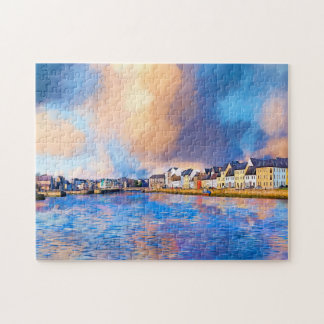 Färgfull Galway Ireland Jigszle Puzzle Pussel