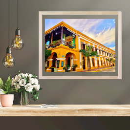 Färgfull gammal mansion poster