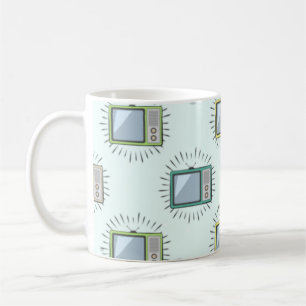 Färgfull gammal television Mönster Kaffemugg