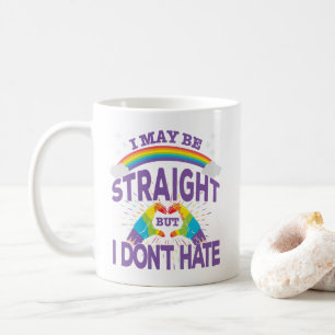 Färgfull Gay pride Rak, men Hate inte Kaffemugg