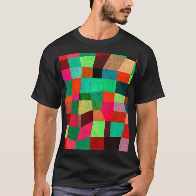 Färgfull geometri: Abstrakt Sömlös Struktur T Shirt (Framsida)