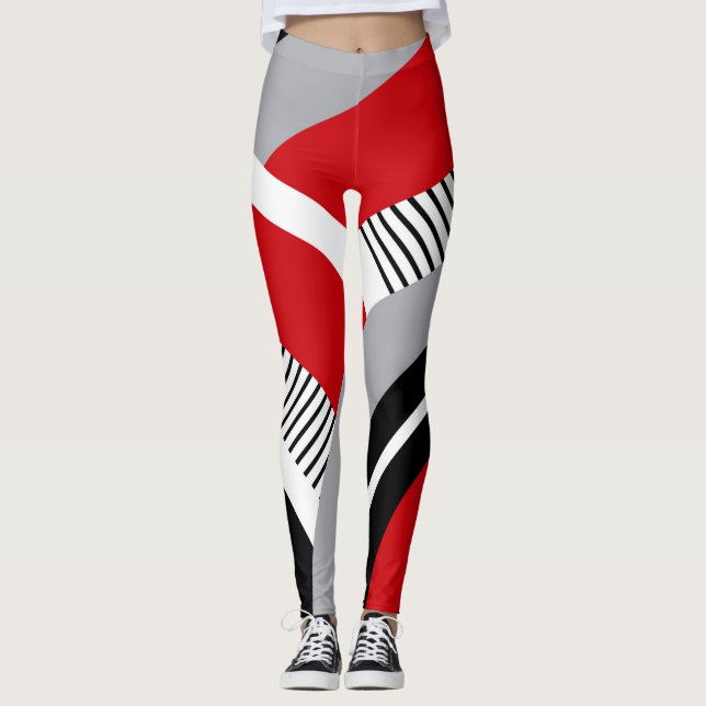 Färgfull geometri leggings (Framsida)