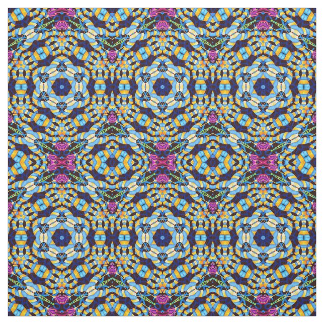 Färgfull Geometric Kaleidoscope Fabric Tyg (Provkarta)