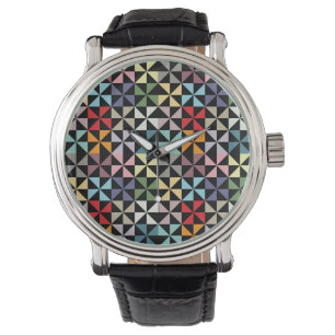 Färgfull Geometric Pinjul Black Armbandsur