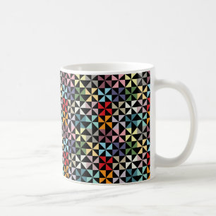 Färgfull Geometric Pinjul Black Kaffemugg