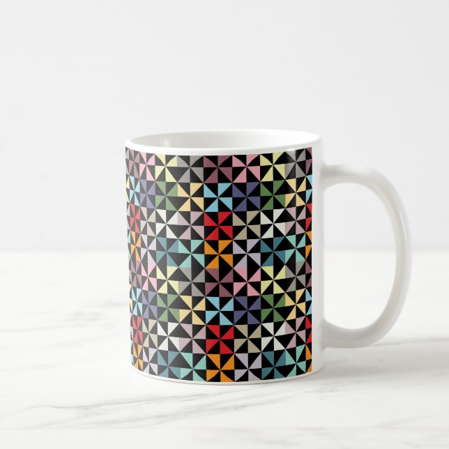 Färgfull Geometric Pinjul Black Kaffemugg (Höger)