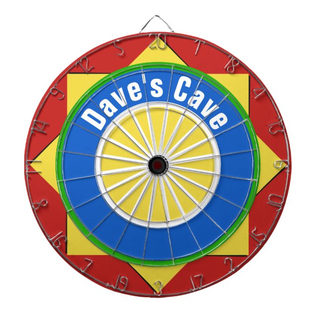 Färgfull Geometric Shapes Dart Board Darttavla (Framsidan)