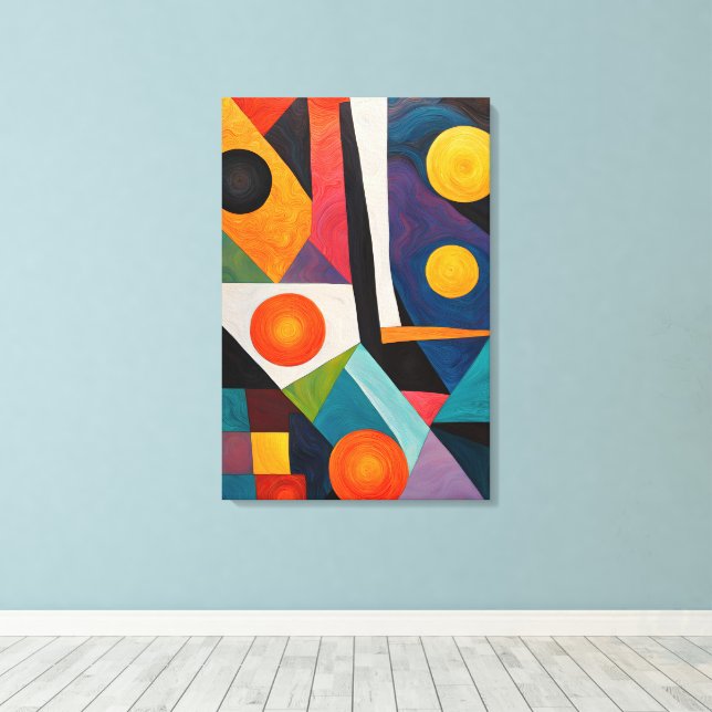 Färgfull geometrisk Abstrakt Canvastryck (Insitu (trägolv))