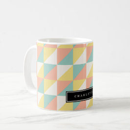 Färgfull geometrisk Abstrakt, modern triangel Kaffemugg