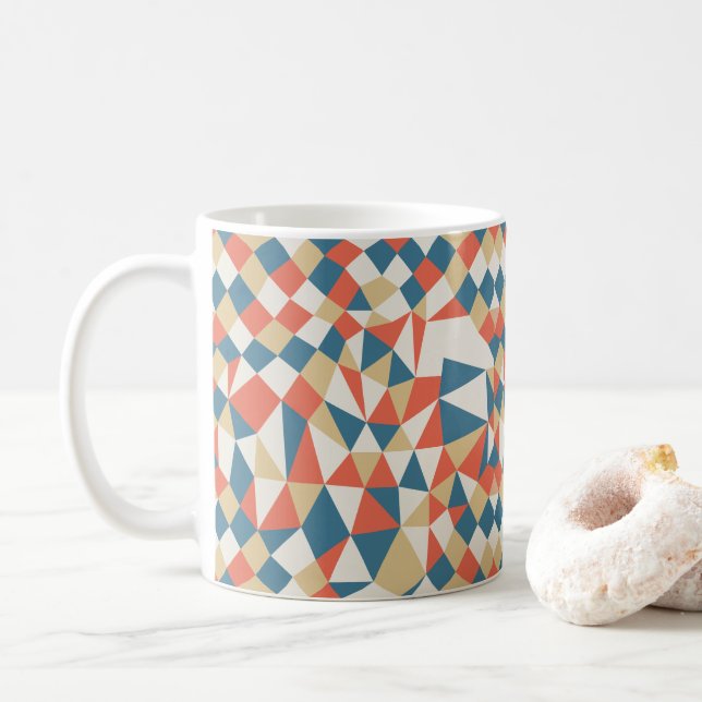 Färgfull geometrisk Abstrakt Mönster Kaffemugg (Med munk)