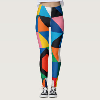 Färgfull geometrisk Abstrakt Mönster Modern Art Leggings