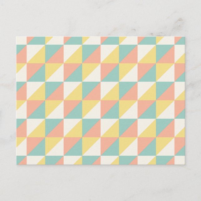 Färgfull geometrisk Abstrakt Triangel Mönster Helg Vykort (Framsida)