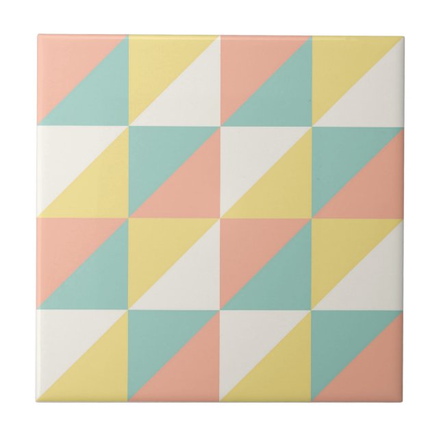 Färgfull geometrisk Abstrakt Triangel Mönster Kakelplatta (Framsidan)