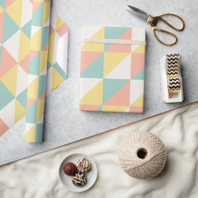 Färgfull geometrisk Abstrakt Triangel Mönster Presentpapper (Hantverk)