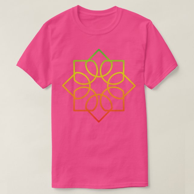 Färgfull geometrisk blomma t shirt (Design framsida)