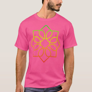 Färgfull geometrisk blomma t shirt