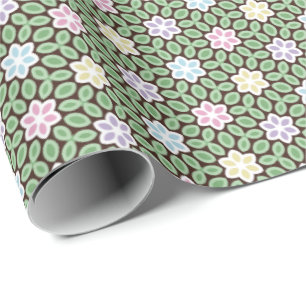 Färgfull geometrisk Blomsterträdgård Presentpapper