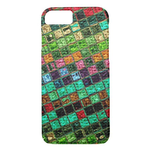 Färgfull geometrisk burlap Rustic #15 Case-Mate iPhone Skal (Baksida)