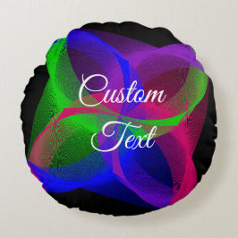 Färgfull geometrisk cirkulär blandningsrunda fylln rund kudde