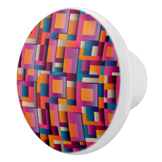 Färgfull geometrisk design, dragning av keramisk d knopp