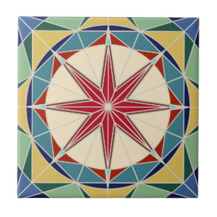 Färgfull geometrisk design kakelplatta
