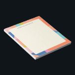 Färgfull geometrisk Gräns Personlig Namn Anteckningsblock<br><div class="desc">Lägg till en stänk i färg i dina anteckningar med den här färgstarka Geometric Gräns Personlig Namn Pad. Det djärva, vibrerande gräns ram ditt namn är vackert och skapar varje sida att känna sig speciell. Det är en perfekt blandning av kreativitet och praktik för alla som kärlek personlig är stationär...</div>
