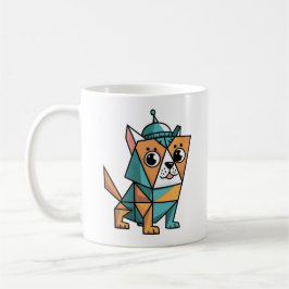 Färgfull geometrisk Hund Kaffemugg