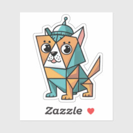 Färgfull geometrisk Hund Klistermärken