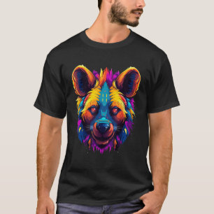 Färgfull geometrisk Hyena Safari Pop Afrika Animal T Shirt