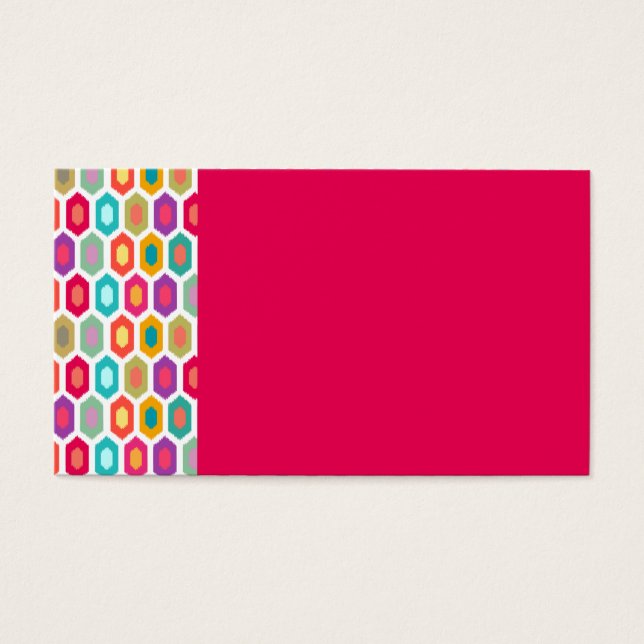 Färgfull geometrisk ikat visitkort (Framsidan)