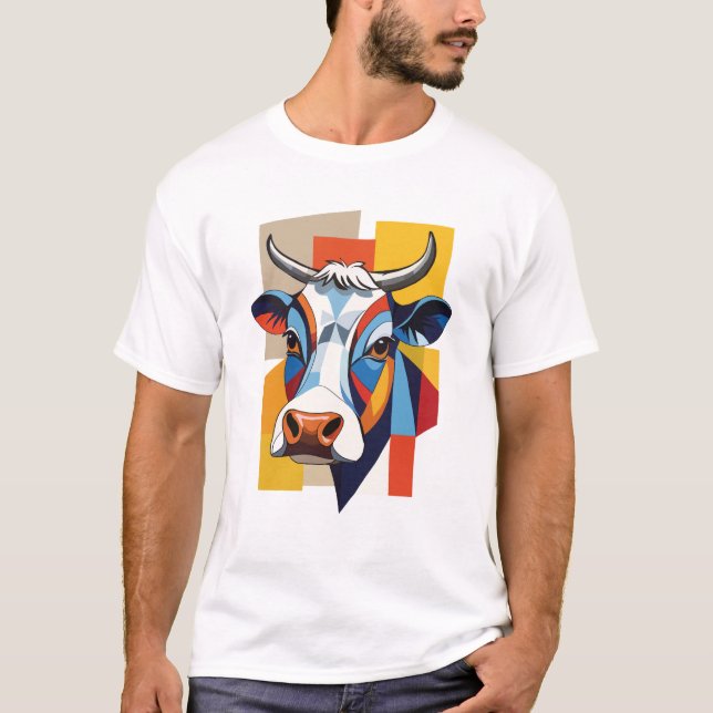 Färgfull geometrisk kon t shirt (Framsida)
