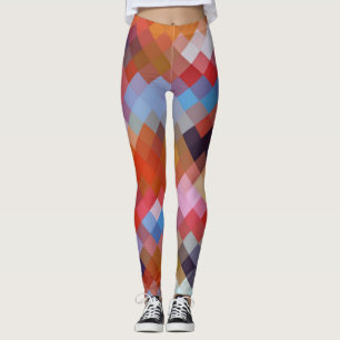 Färgfull geometrisk modern Diamond Mönster #11 Leggings