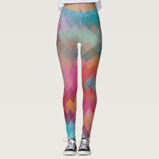 Färgfull geometrisk modern Diamond Mönster #19 Leggings
