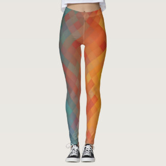 Färgfull geometrisk modern Diamond Mönster #4 Leggings